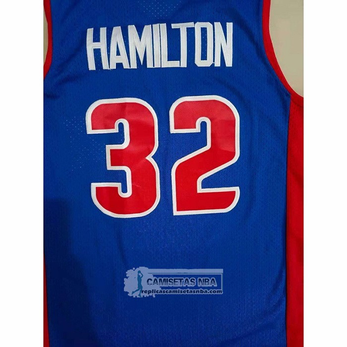 Camiseta Detroit Pistons Richard Hamilton NO 32 Mitchell & Ness 2003-04 Azul